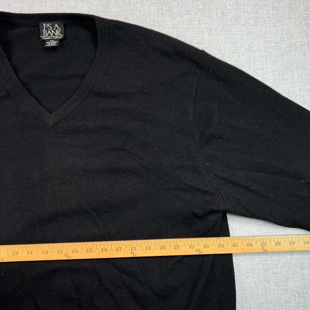 Jos A‎ Bank Traveler's Collection 100% Cashmere V-Neck Sweater Mens XXL Black